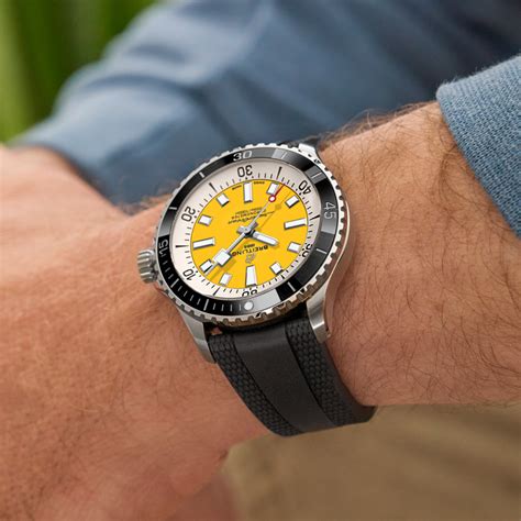 blue dial breitling|breitling superocean 42 yellow.